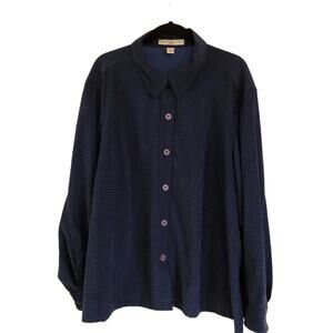 Josephine Chaus Woman Velour Navy Blue & Black Houndstooth Check size 3X